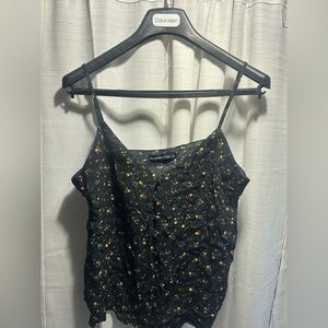 Abercrombie & Fitch Black Floral Button-Front Cami